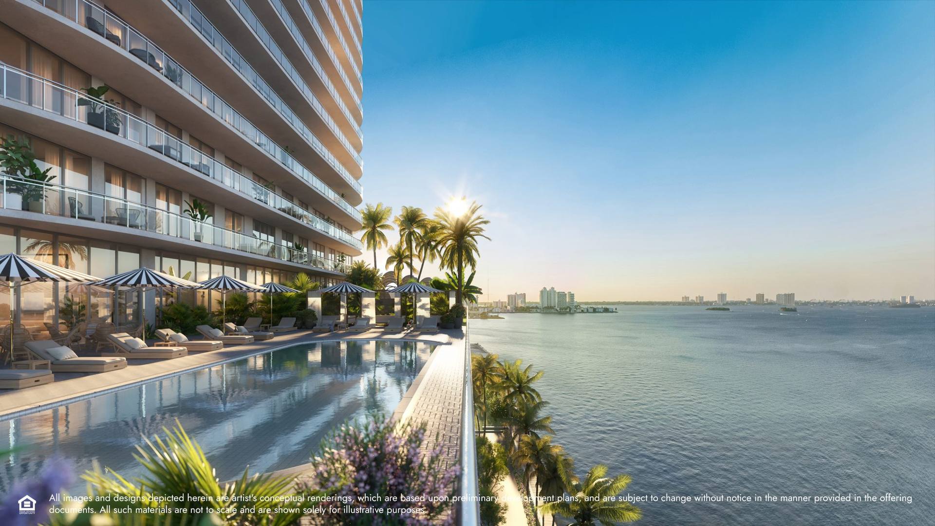 Waterside pool at the Continuum Club