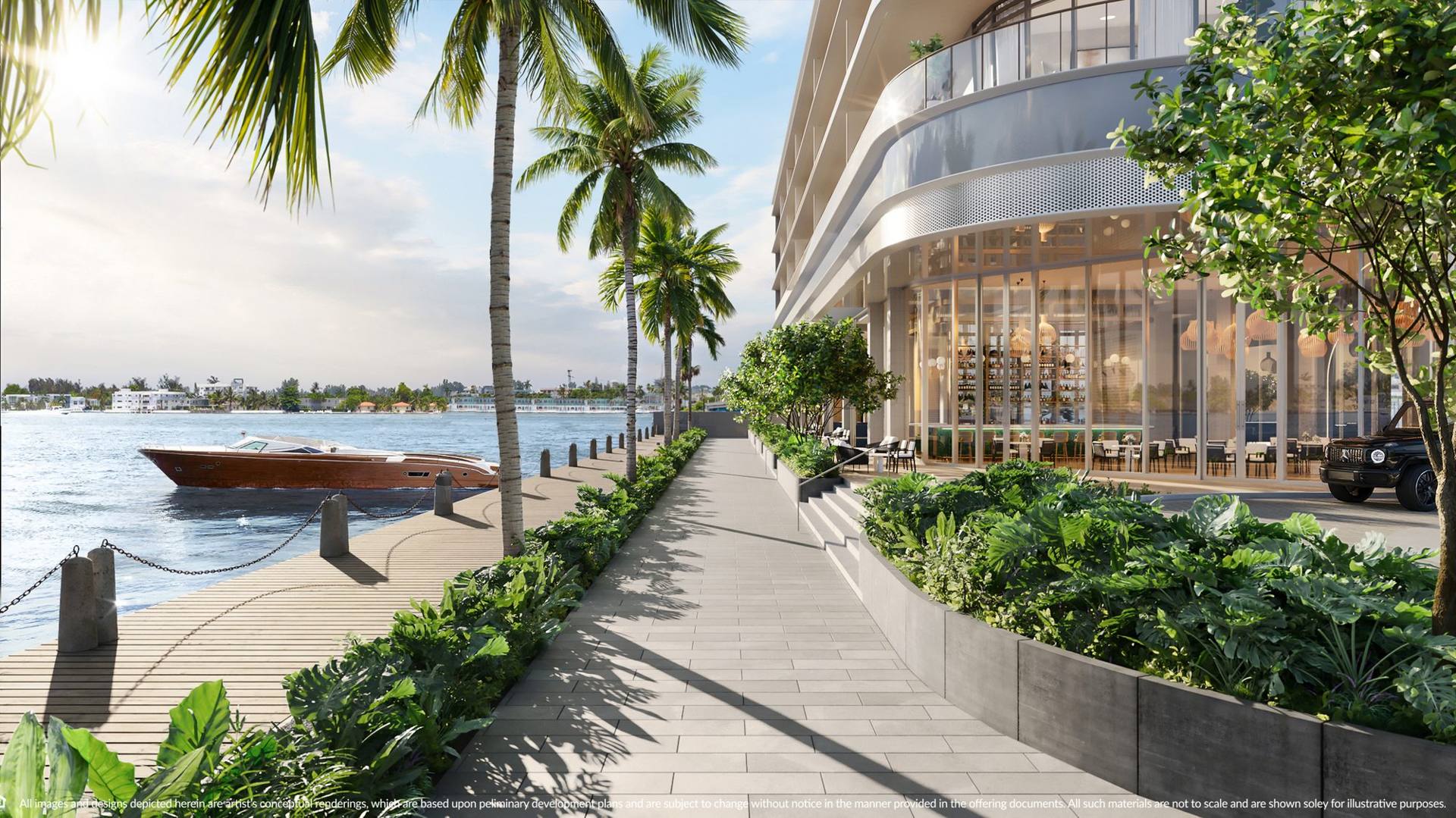 Island Walk promenade at Continuum Club & Residences