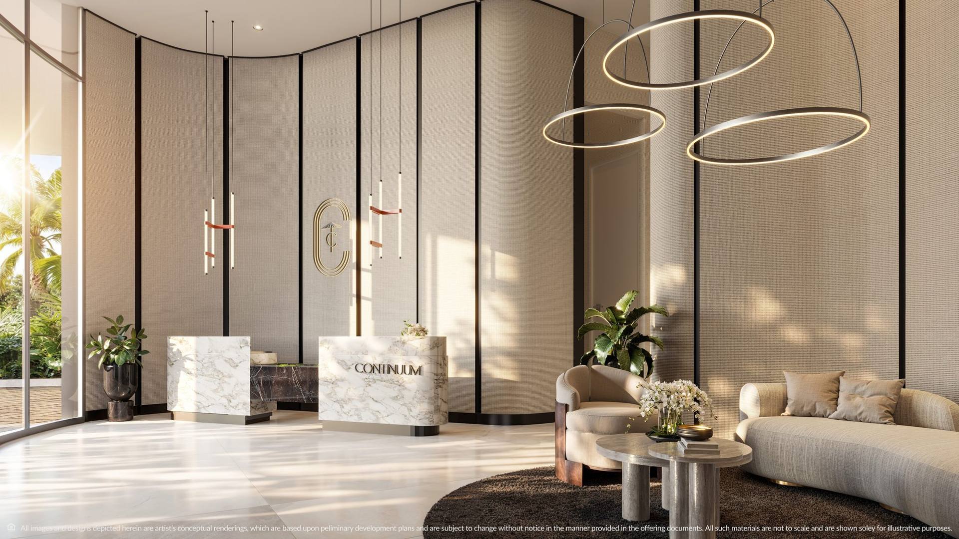 Residence lobby at Continuum Club & Residences