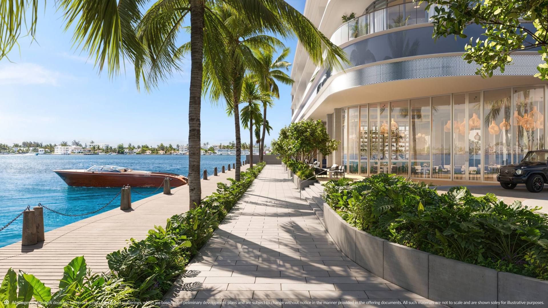 Island Walk promenade along the Continuum waterfront